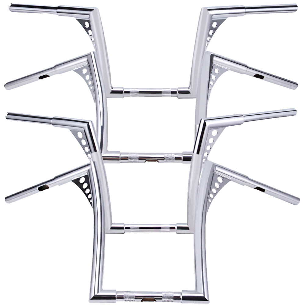 10″ 12″ 14″ 16″ Rise APE Hanger Handlebar Fat For Harley Softail Dyna Sportster