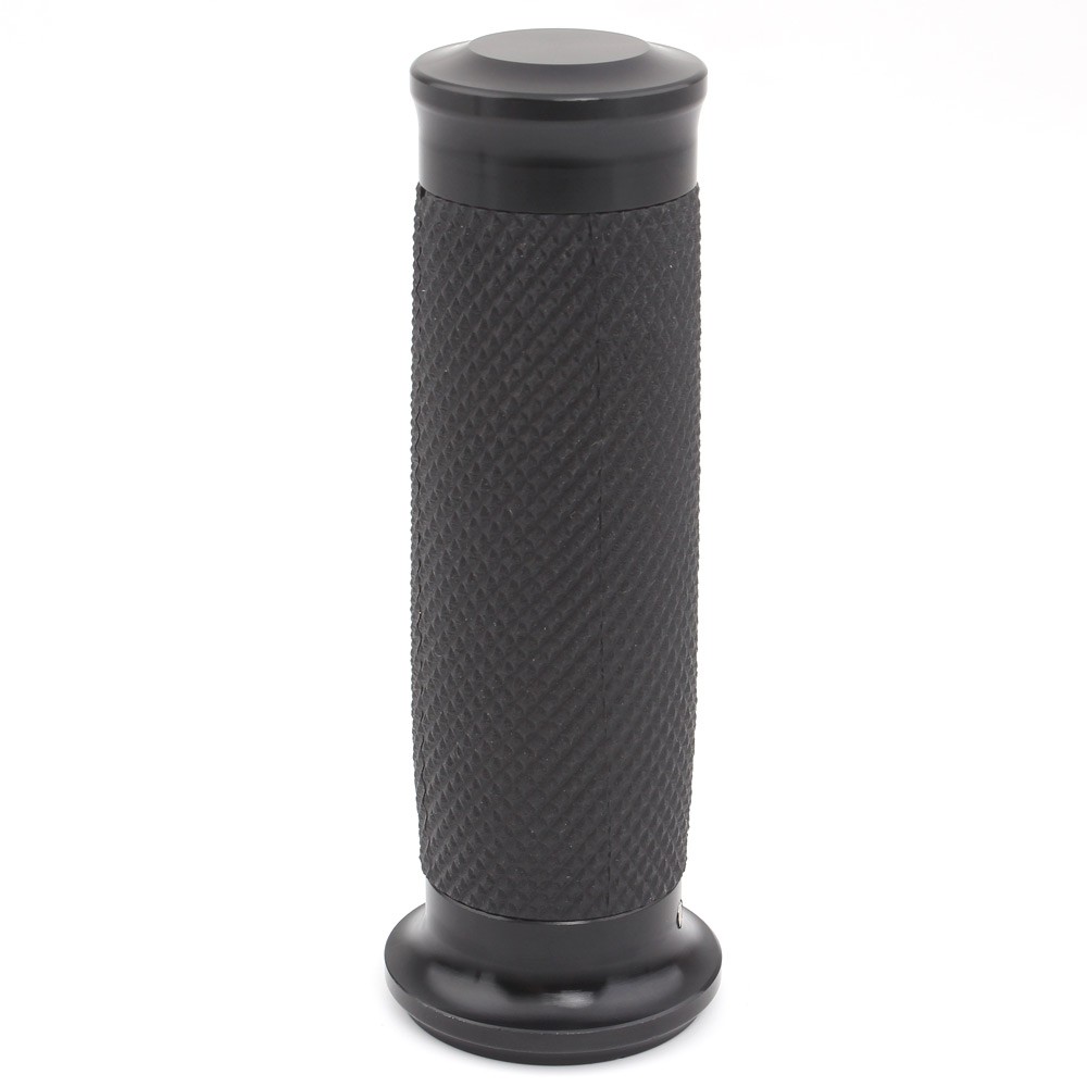 Black Hand Grips For Harley Glide Softail Sportster Breakout Cross Bones 1″ Bars