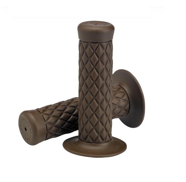 Biltwell Thruster TPV Rubber 1″ (25mm) Handlebar Grips Pair – Chocolate Brown