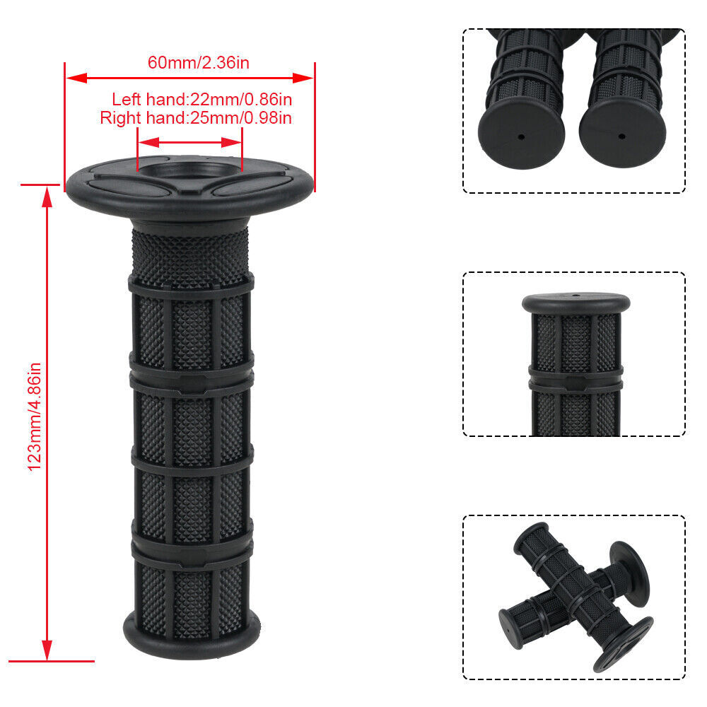 2x Dirt Bike Hand Grips For Yamaha YZ 50 60 65 80 85 100 125 250 400 426 450 490