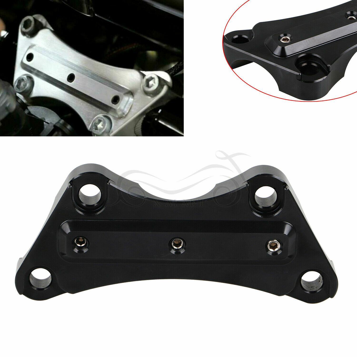 Black CNC Billet Aluminum Handlebar Riser Top Clamp For Harley Touring 1997-2019