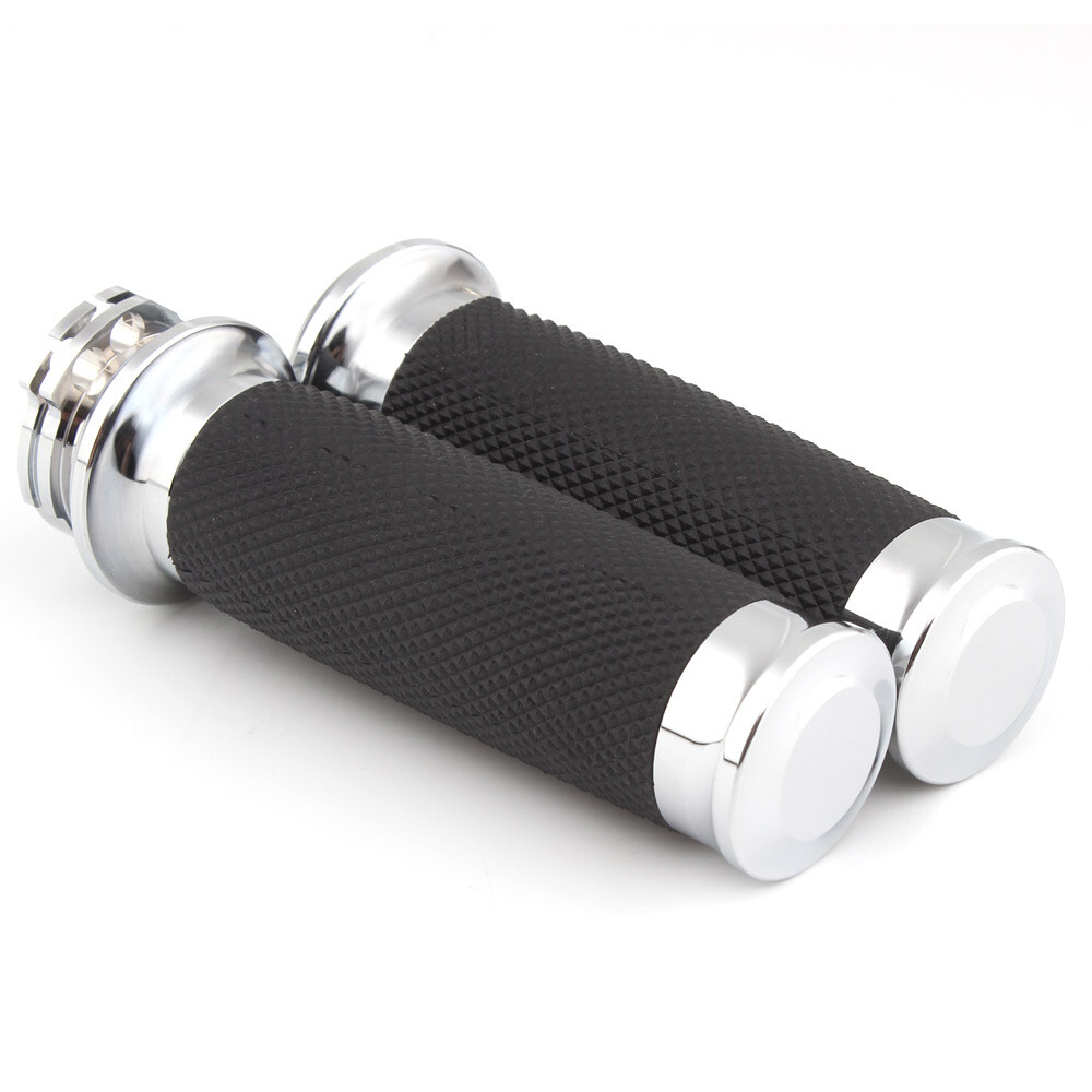 Motorcycle 1″ Hand Grips 26mm Handlebar Grips For Harley Honda Suzuki Kawasaki