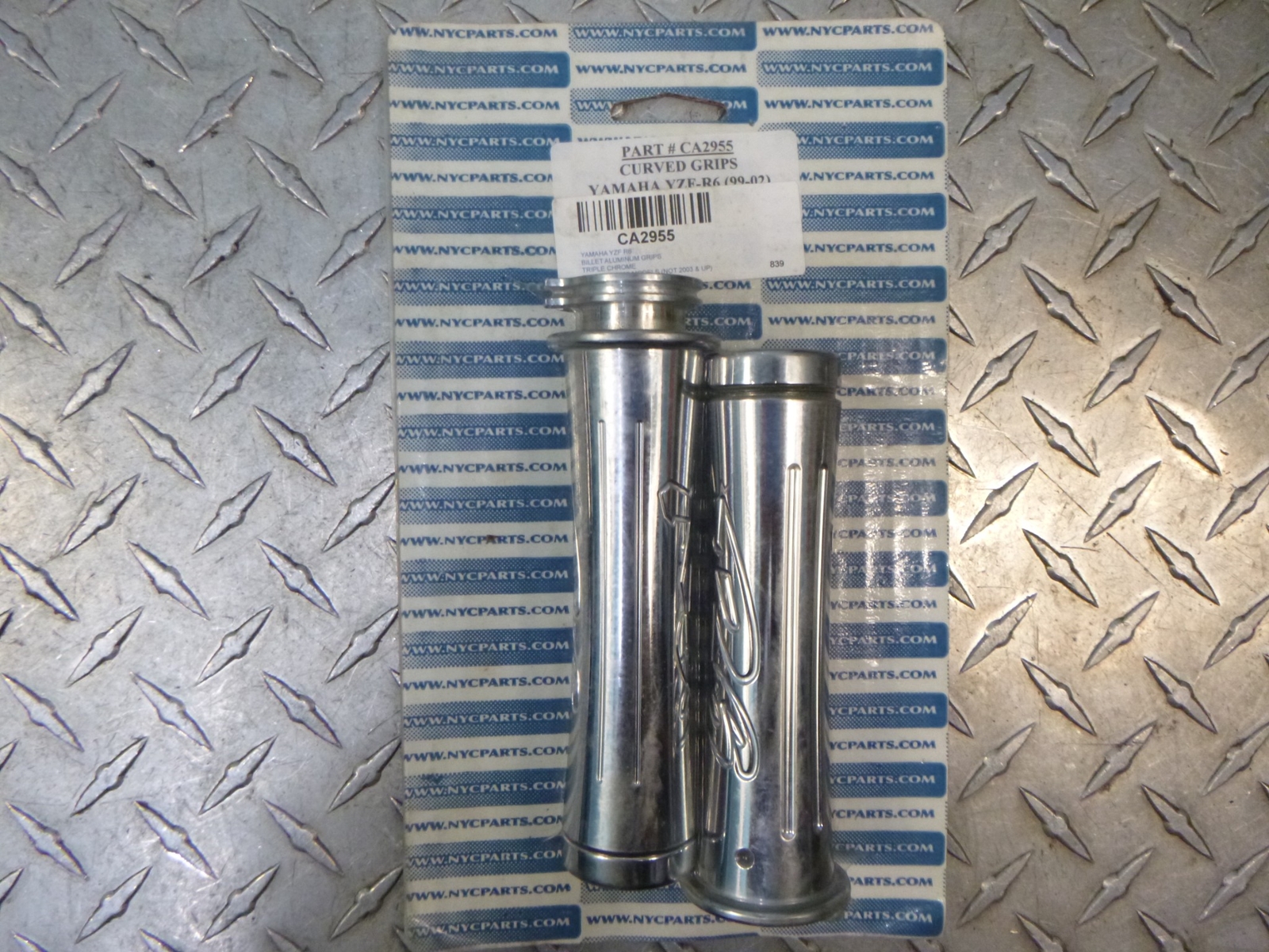 Chrome Handle Bar Grips 22 mm 99 – 14 YAMAHA R6 / R6S CNC Billet Aluminum USA