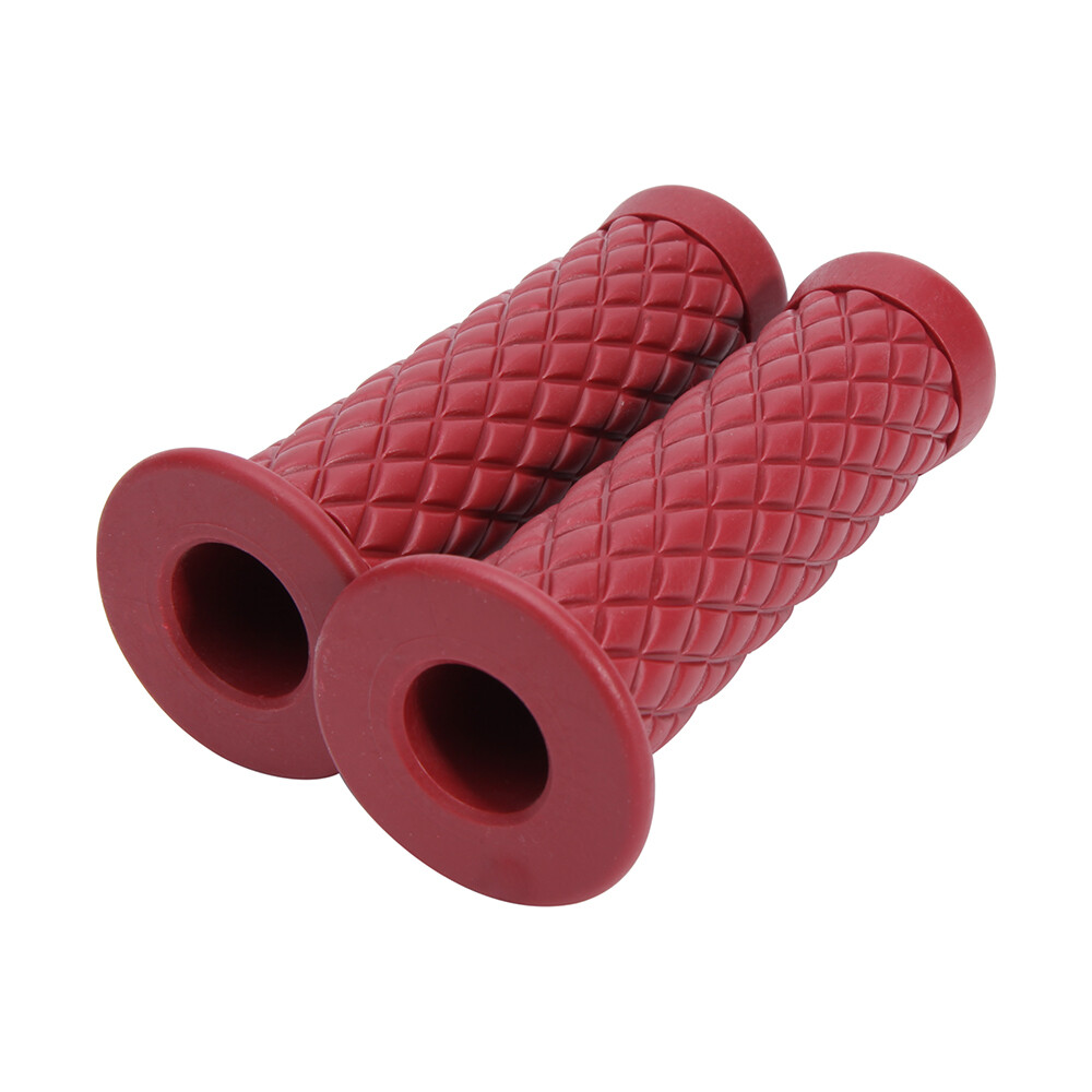 Motorcycle 7/8″ Hand Grips Handlebar Rubber Bar End Red For Honda Suzuki Yamaha
