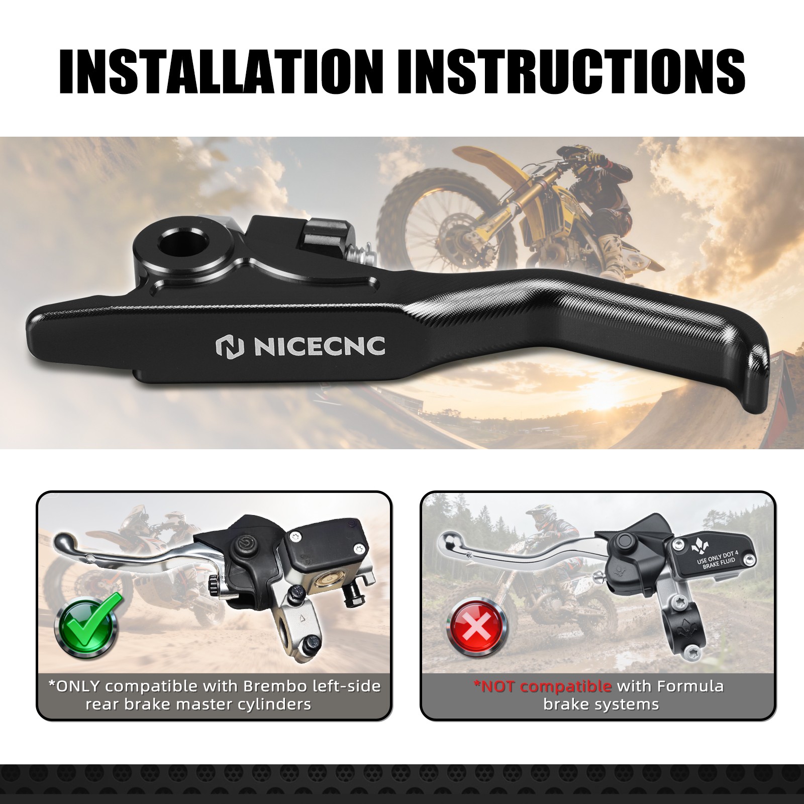 For Stark Varg EX MX 2024 2025 NICECNC Left Right Shorty Hand Brake Lever Kit