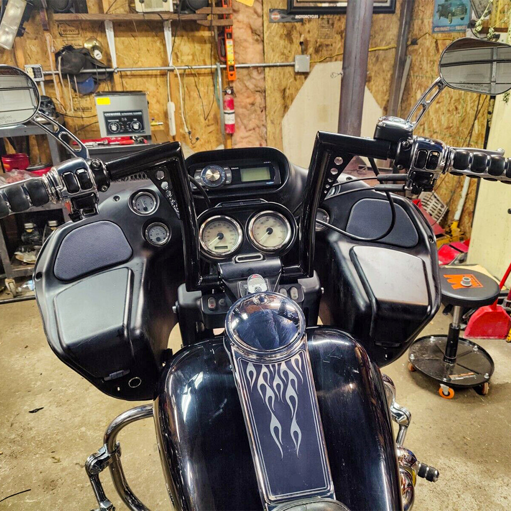 Rise 10” 12” 14” 16” Ape Hanger Handlebars For Harley Softail Sportster Dyna