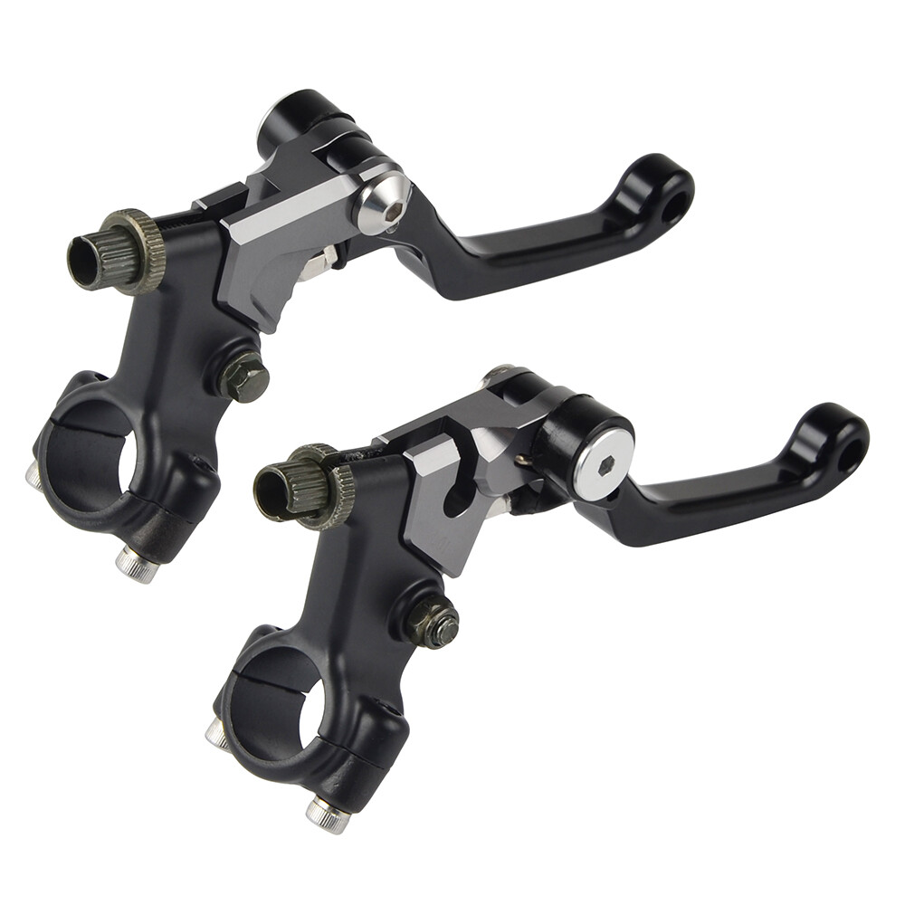 CNC Shorty Clutch & Brake Lever Set w/ Perch For Dirt Pit Bikes with Drum Brakes
