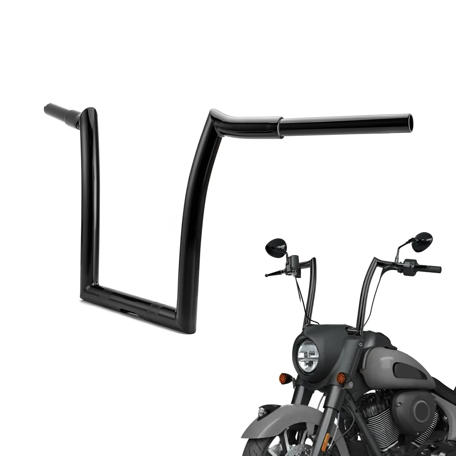 12″ Rise 1.25″ Clamp black APE Hanger Bar-Sharp Handlebar For Indian Springfield