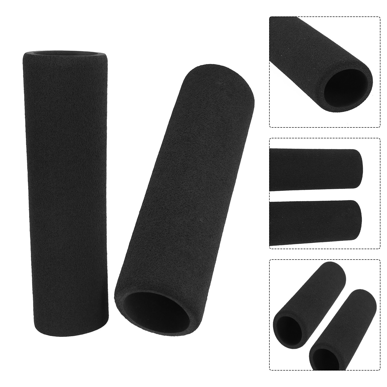Slip On Grip Covers for Motorcycle Bars Thick Foam Anti Vibration Black 1 Pair