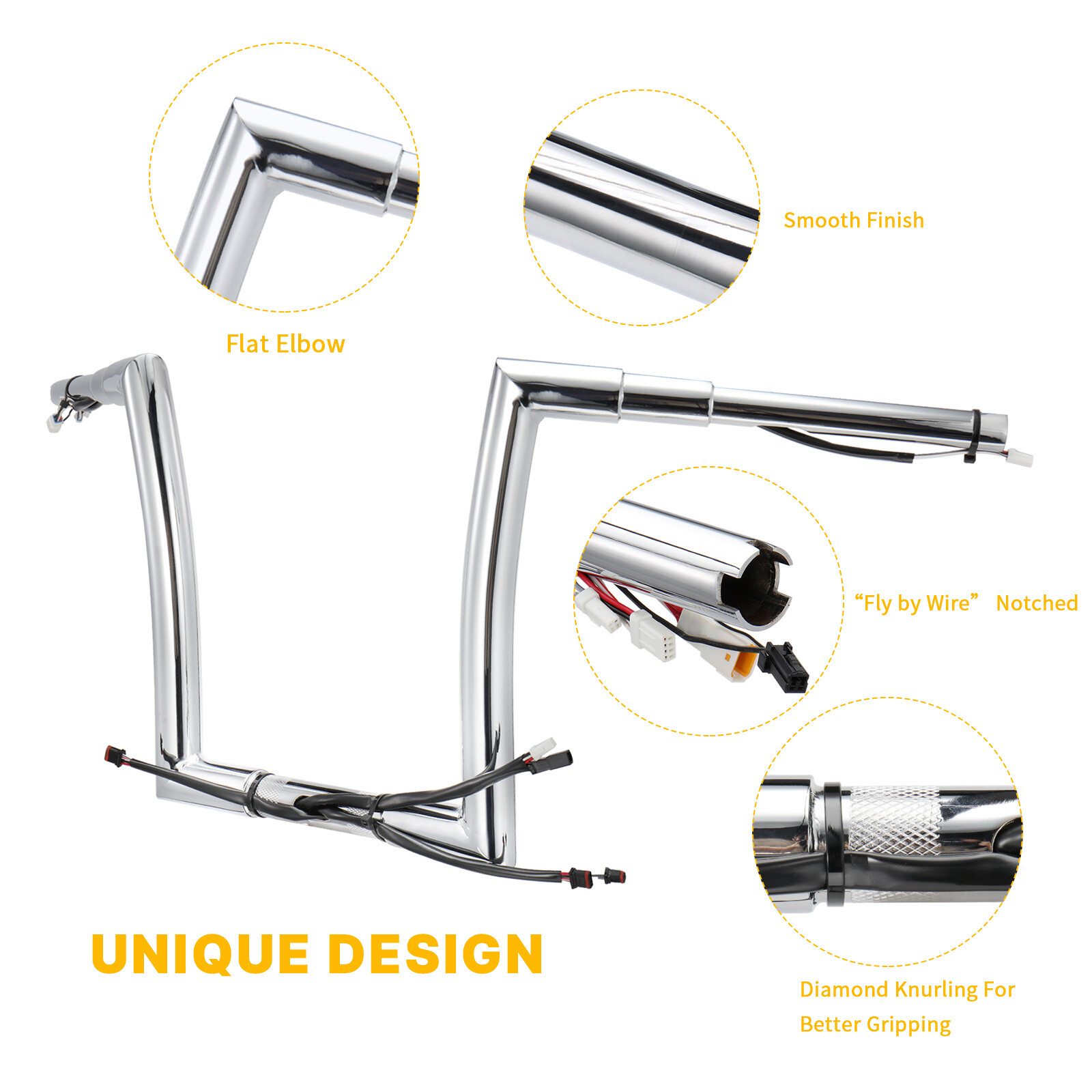 Road Glide 14″ Rise Prewired 1.5″ Fat Handlebar for Harley Touring 2016-2023