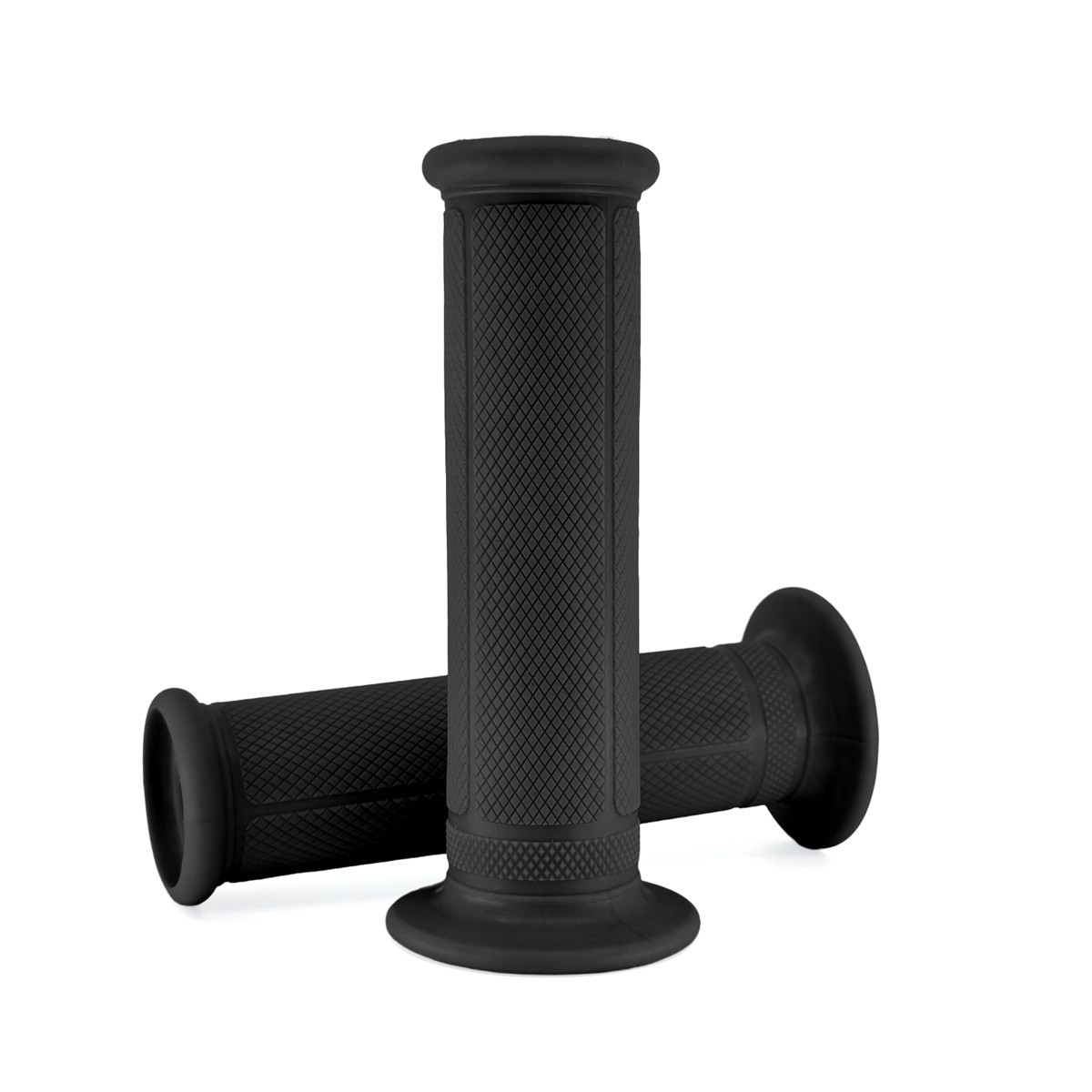 Goodrevs™ Retro Motorcycle Grips 7/8” – Diamond Rubber, Open End, Vintage Style