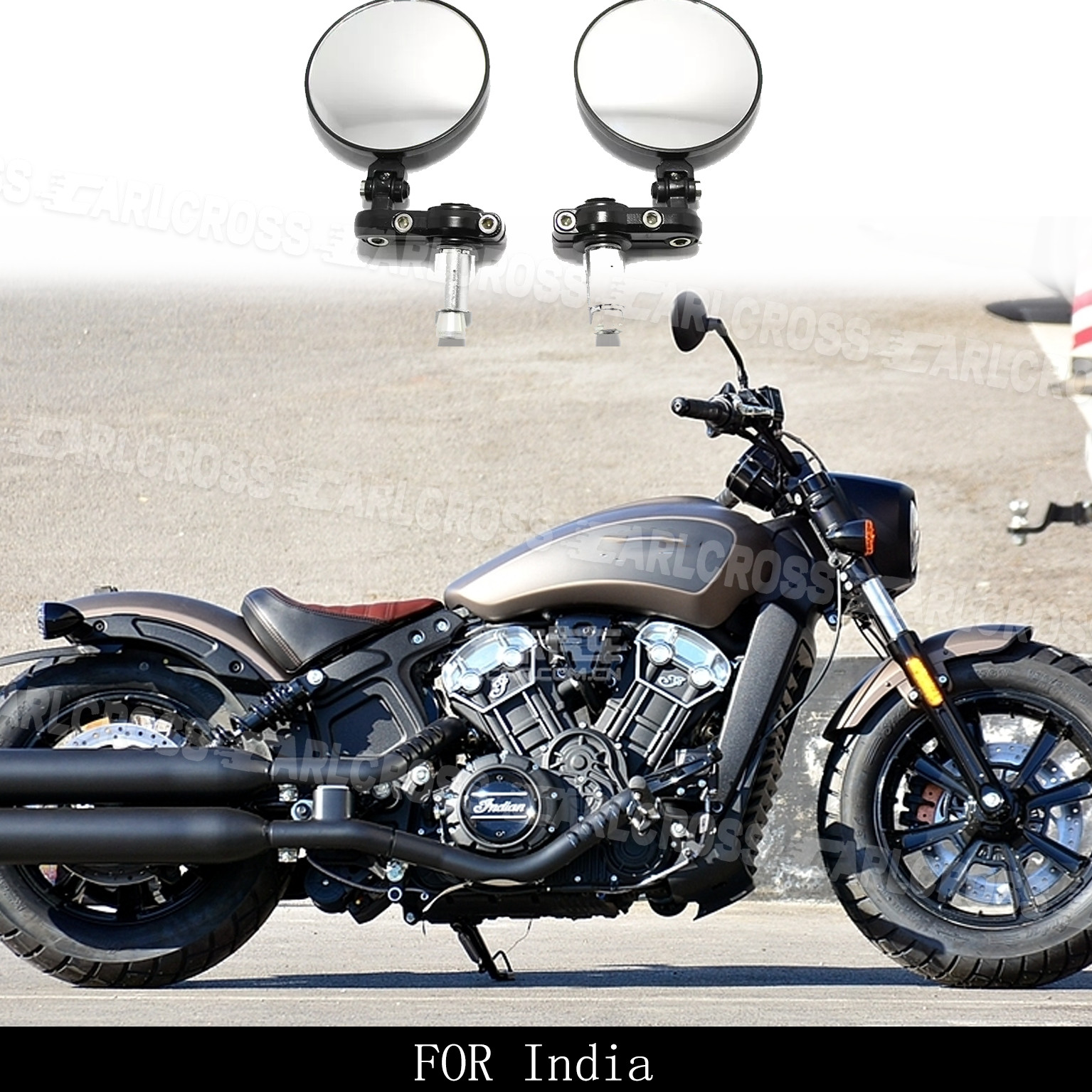 2x For INDIA Cafe Racer Motorcycle 7/8″ Folding Bar End Side Mirrors US