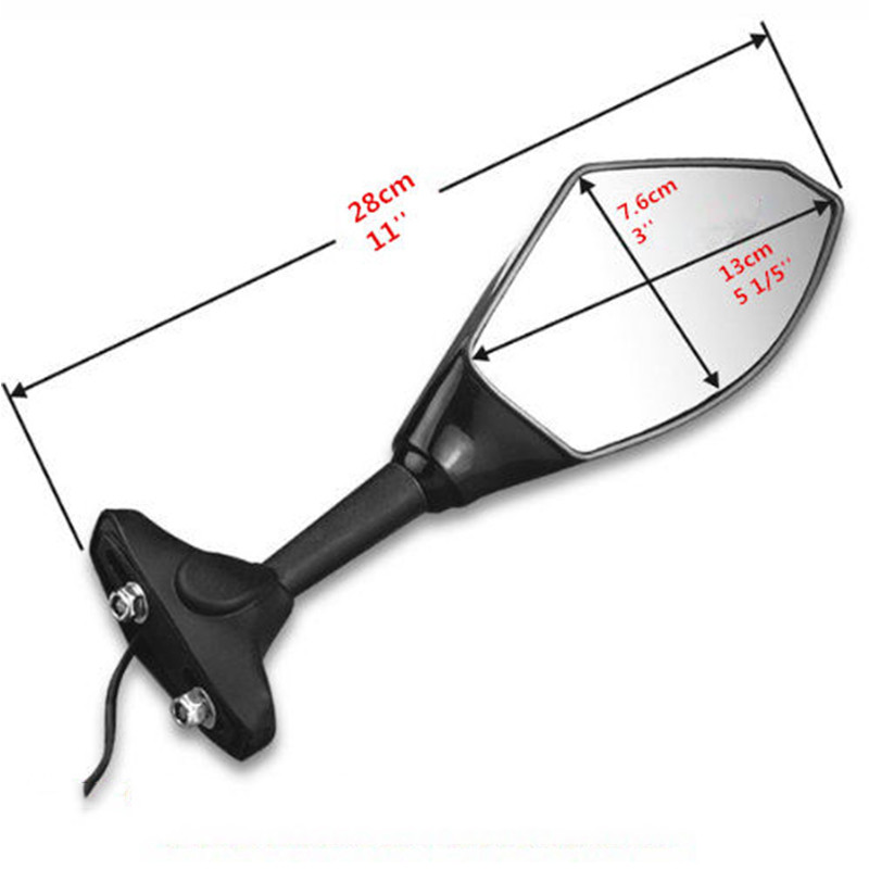 MOTORCYCLE SIDE MIRRORS WITH LED TURN SIGNALS FOR KAWASAKI NINJA EX650R ZX6R US