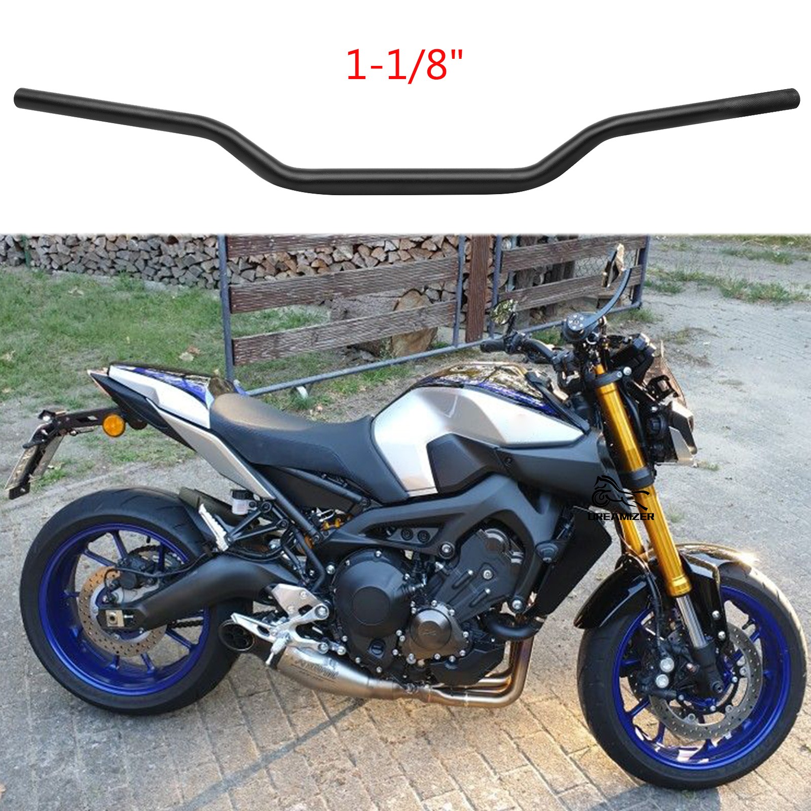 1-1/8” Fat Bar Motorcycle Handlebar For Yamaha MT-03 MT-07 MT-09 MT10 FZ07 FZ09