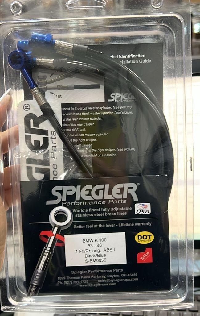 BMW K 100 Front & Rear Brake Line Kit 1983-1988 SPIEGLER EUROPEAN MADE