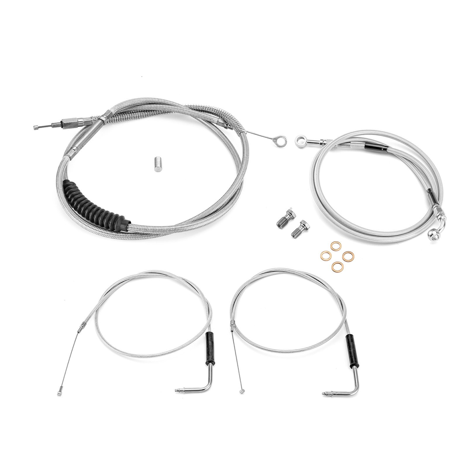 Durable Handlebar Brake Clutch Cable Set 12 Inch For Harley 2000-2006 Non-ABS
