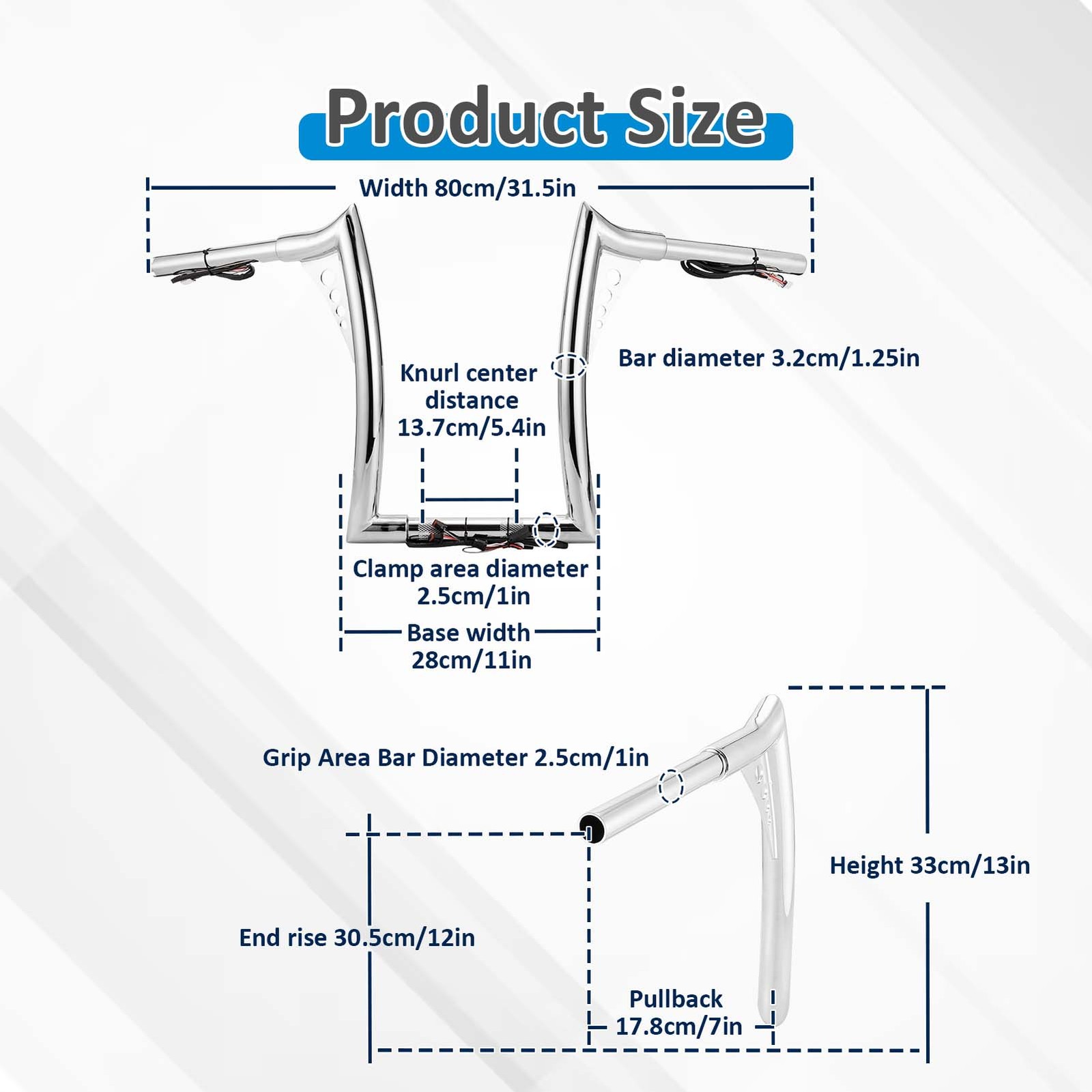 12″ 14″ Rise Pre-Wired Ape Hanger Bar Handlebar For Harley Sportster Road King