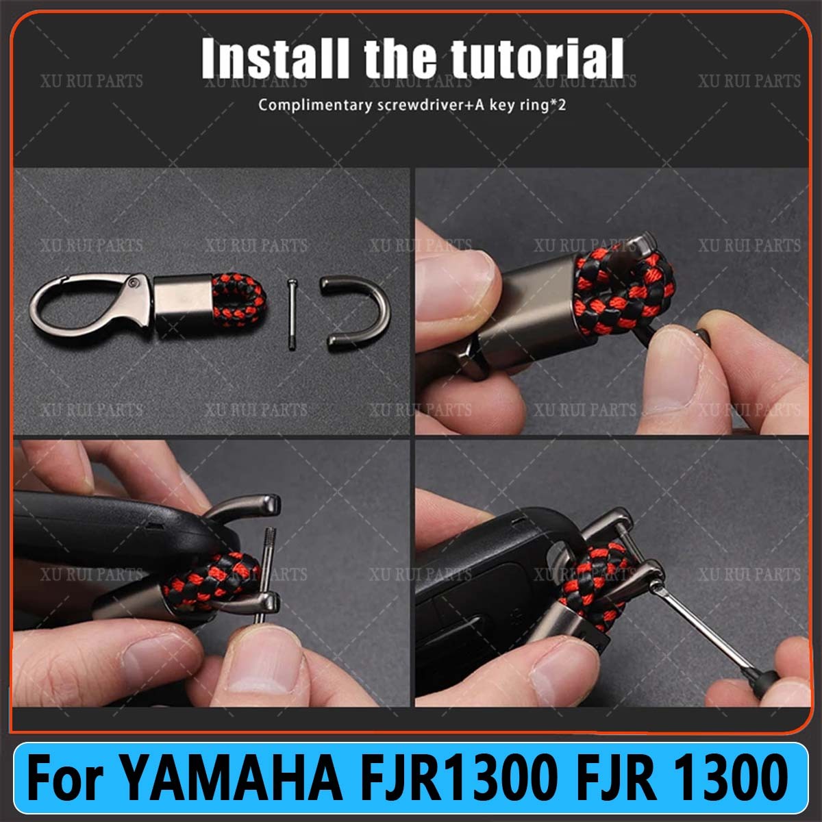 For YAMAHA FJR1300 FJR 1300 Motorcycle Handwoven KeyChain Keyring Key Strap New