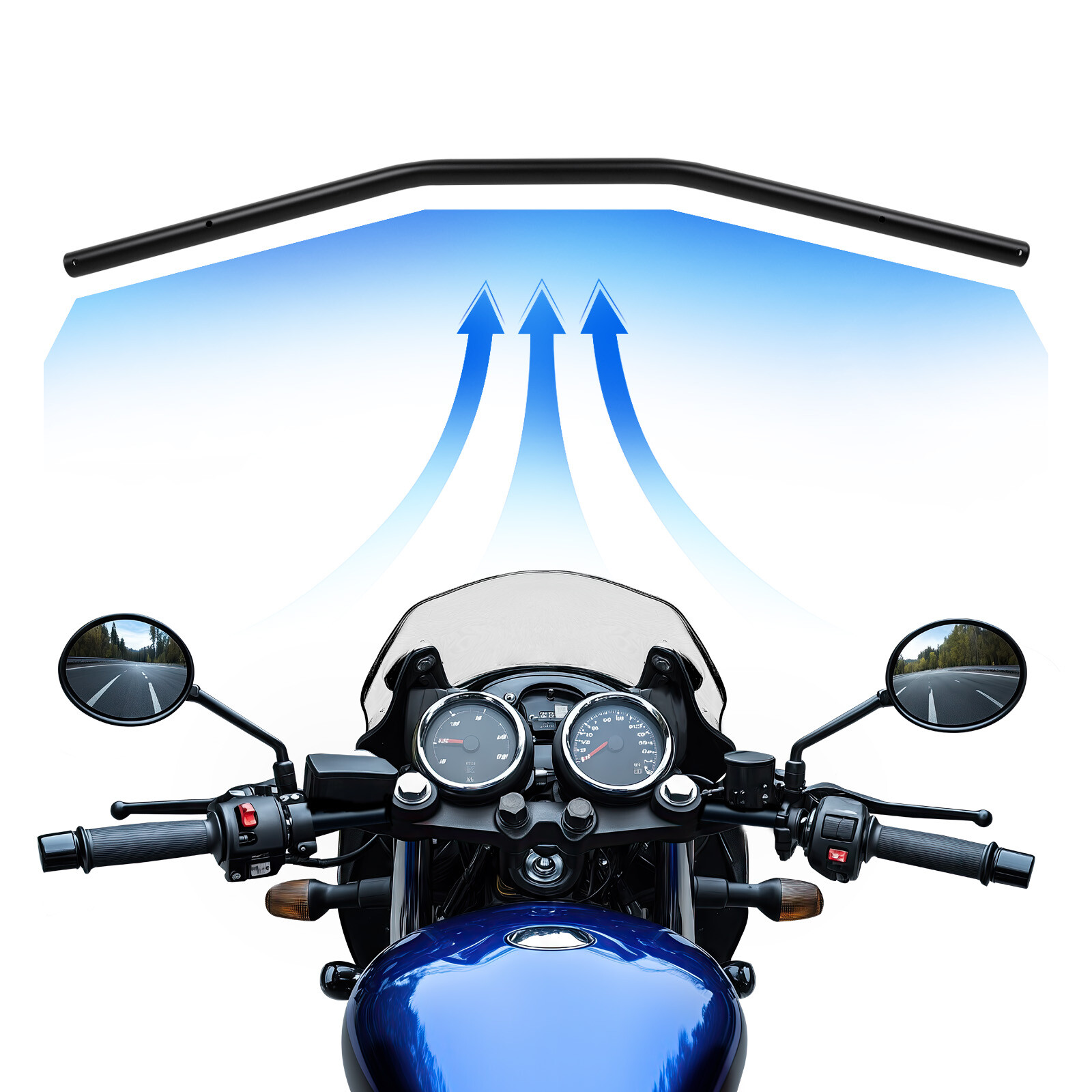 For Harley Softail 1 inch 25mm Motorcycle Handle Drag Bar Handlebars Matte Black