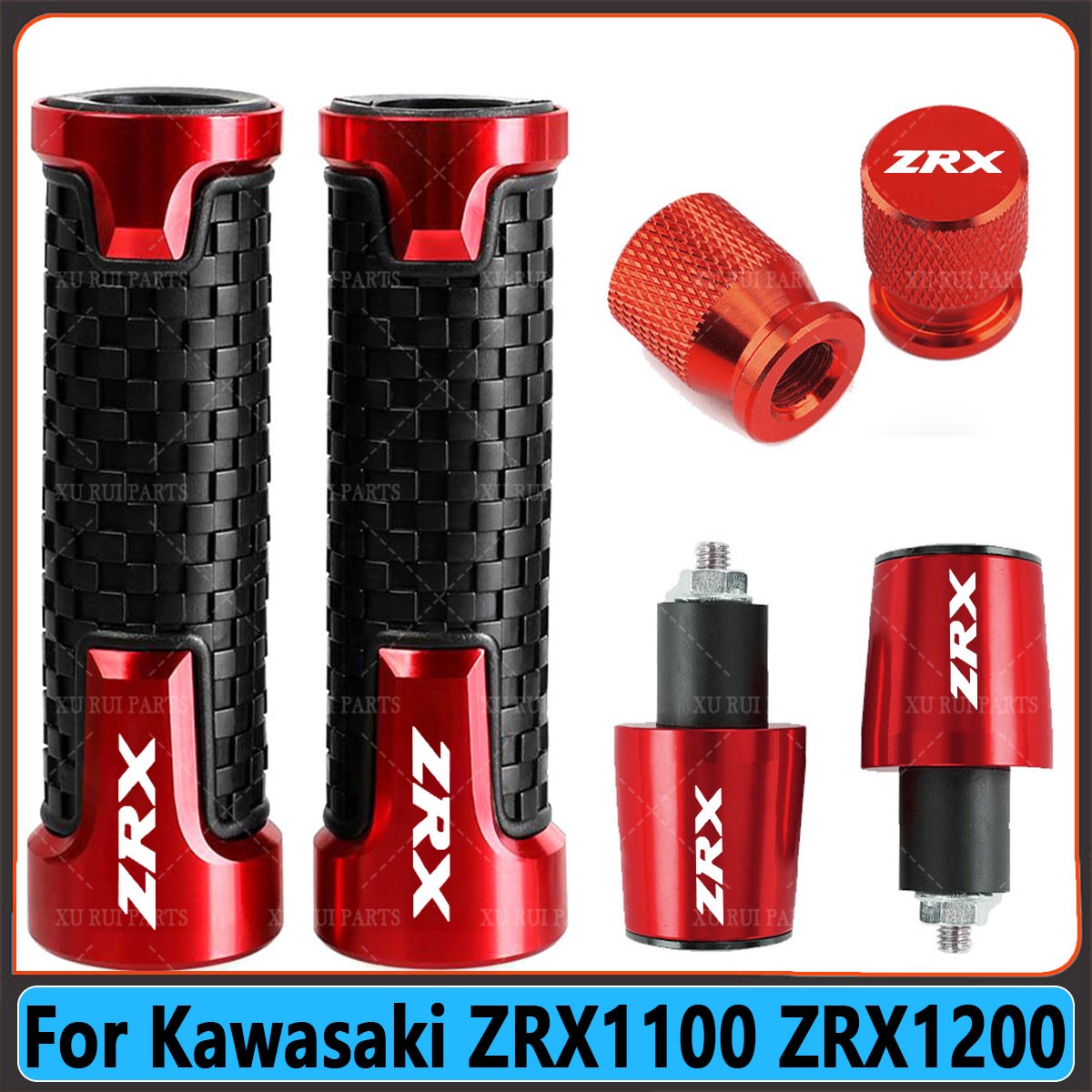 For Kawasaki ZRX1100 ZRX1200 None-Slip Gel Rubber 7/8″ Handlebar Handl Grips