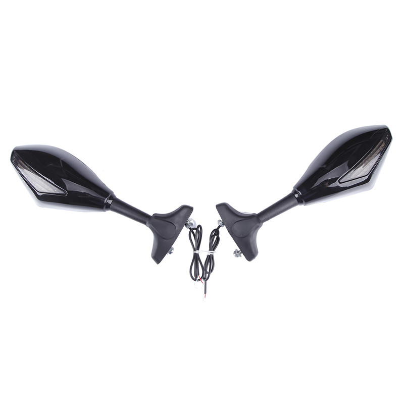 MOTORCYCLE SIDE MIRRORS WITH LED TURN SIGNALS FOR KAWASAKI NINJA EX650R ZX6R US