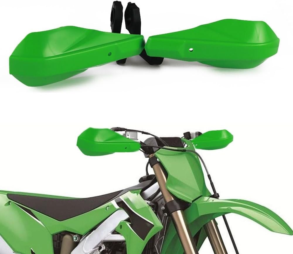 Ergonomic Motorcycle Handguards – Green Powder-Coated Protection for Dirt Bikes