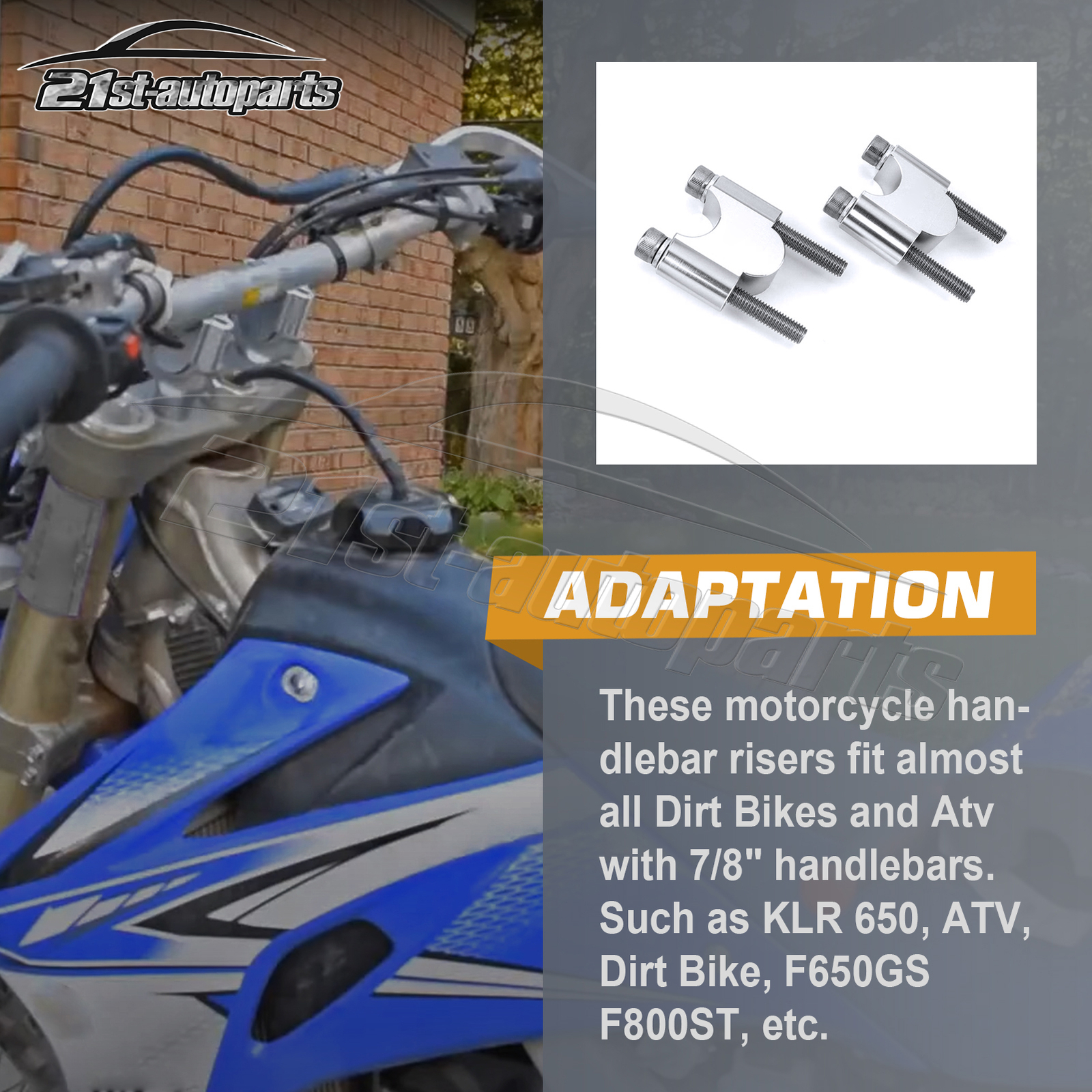 CNC Chrome Handlebar 7/8” 30mm Riser Kit Fit Universal Motorcycle ATV Dirt Bike