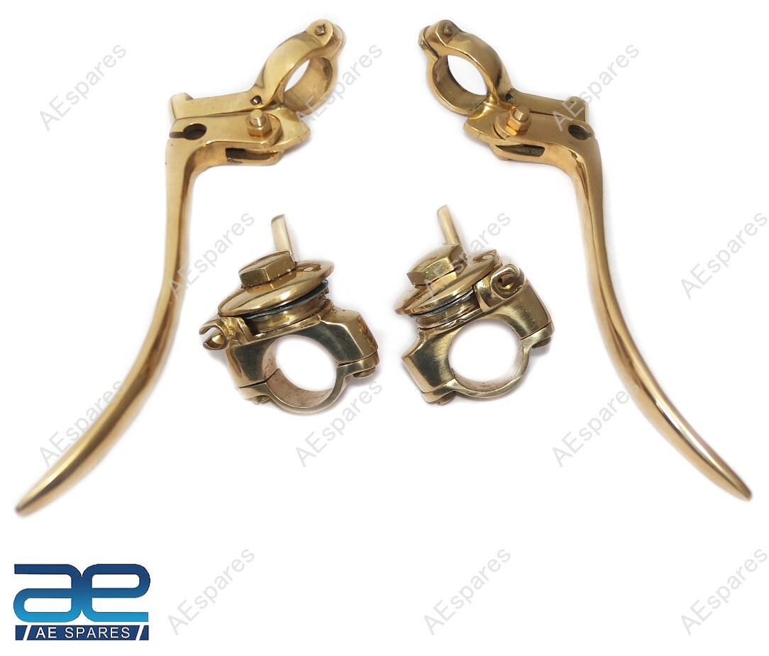 Brass Lever Set + Choke Levers 7/8″ Handle For Vintage / Classic Motorcycle ECs