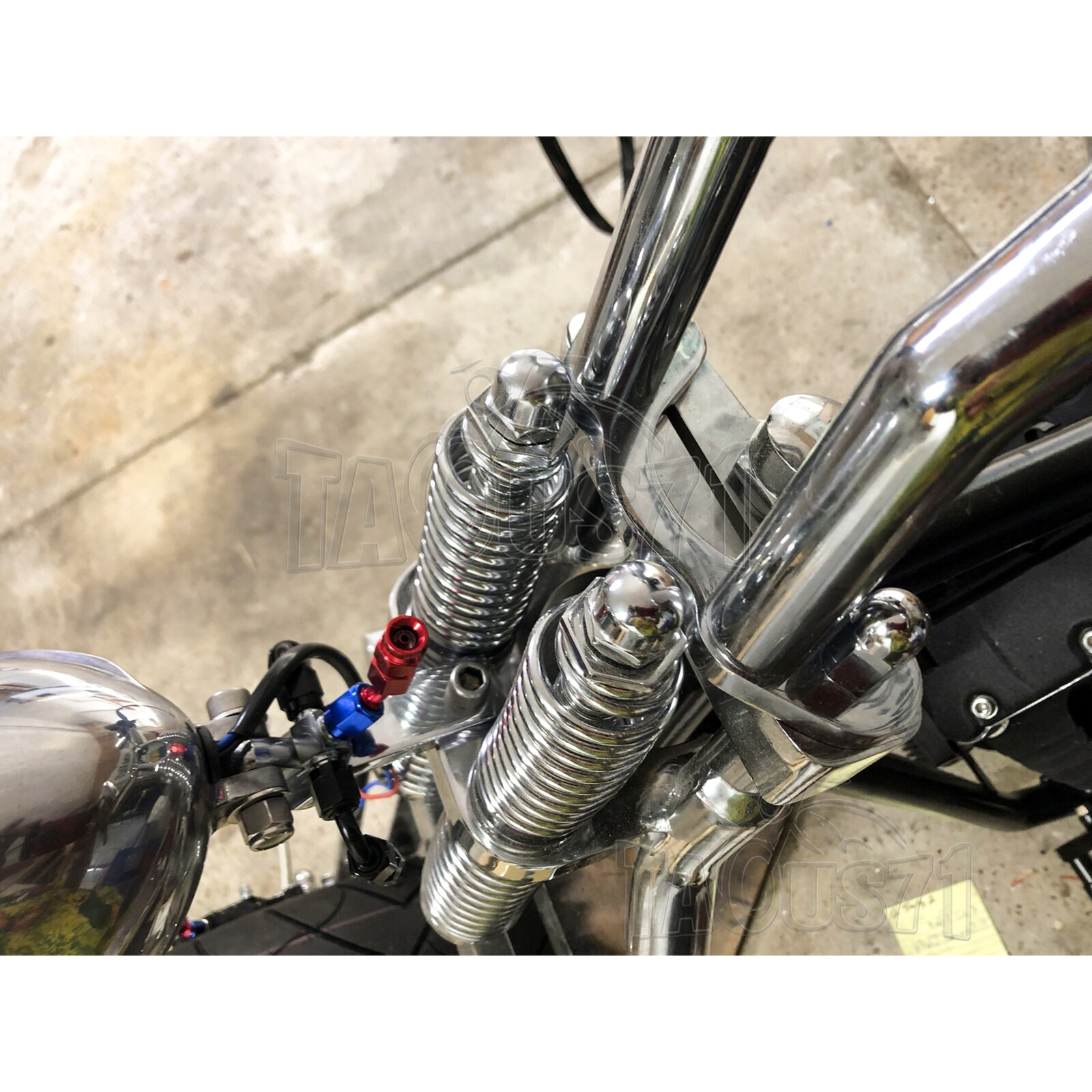 Springer Handlebar Tree Adapter Clamp 3.5″ Wide Riser Fit For Harley DNA Paughco