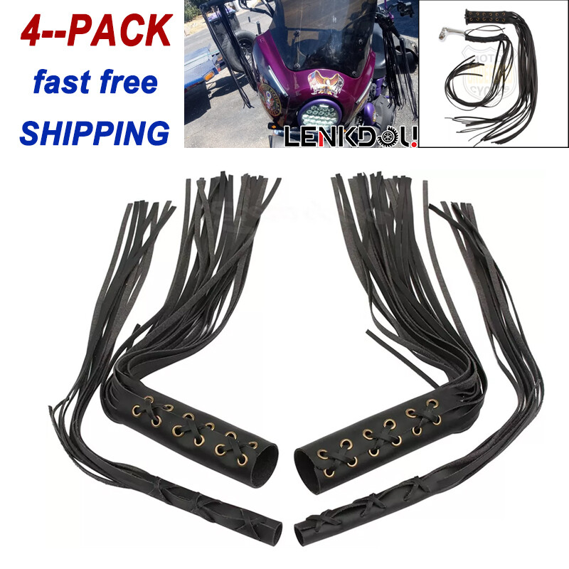 7/8″-1″ Motorcycle Handlebar Brake Clutch Covers Throttle Grip Tassels Leathers