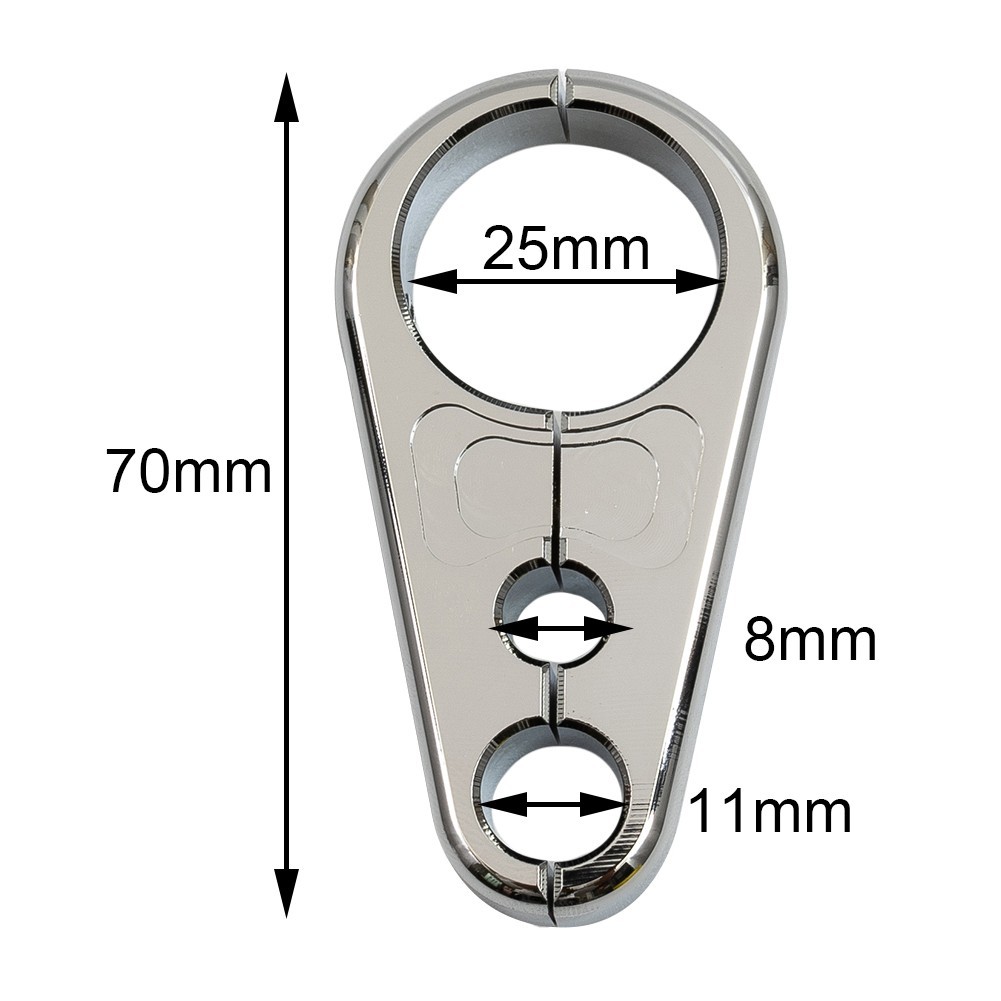 New Bracket Car Accessories 1″ 25mm Anti-Wear Approx 7cm Chrome Clamp