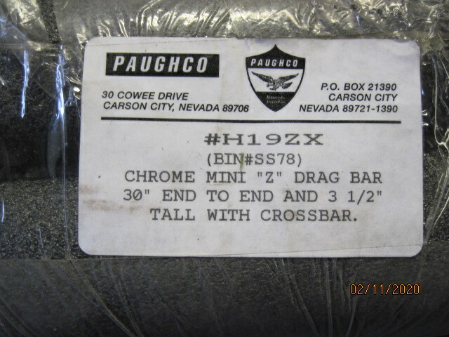 NEW Paughco Chrome 3.5” High 1” Bar Crossbar H19ZX Parts Unlimited #0601-2401