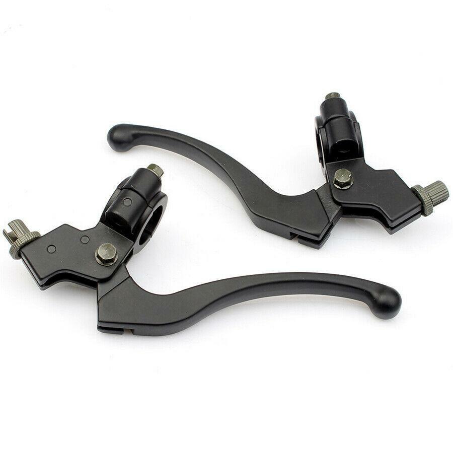 1Pair Right Left 7/8″ 22mm Brake Clutch Lever Set Black Aluminum For Motorcycle
