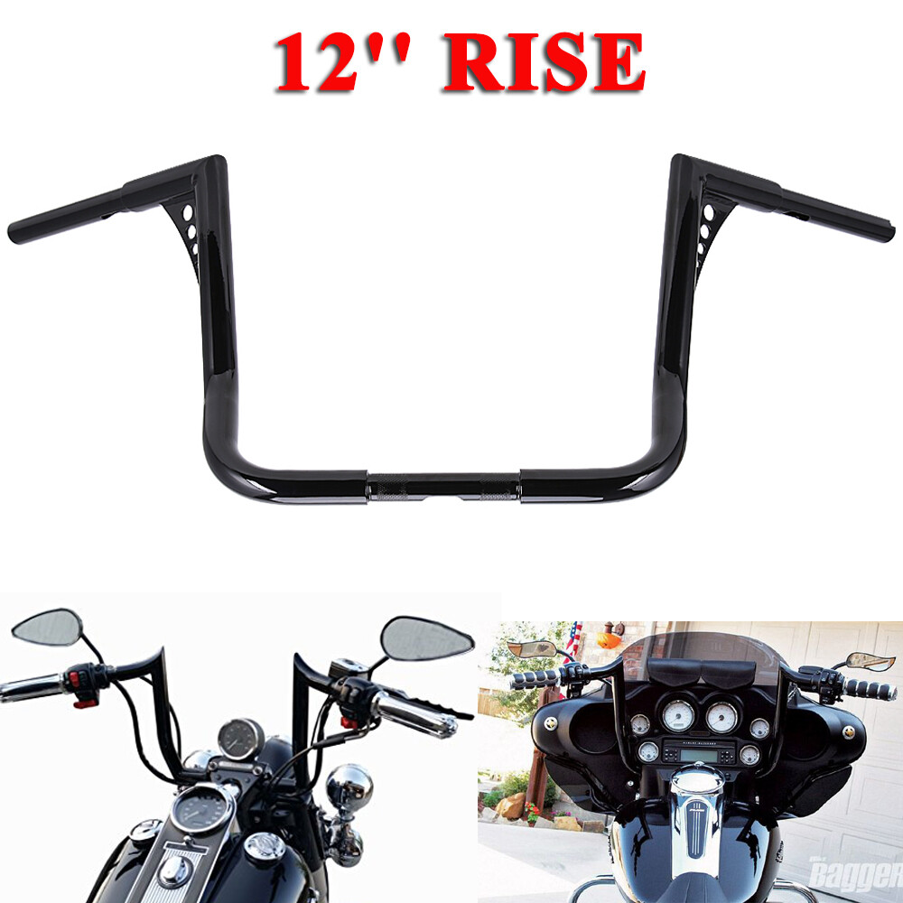 12 14 16″ 18″ Rise Ape Hanger HandleBar For Harley Touring Electra Street Glide
