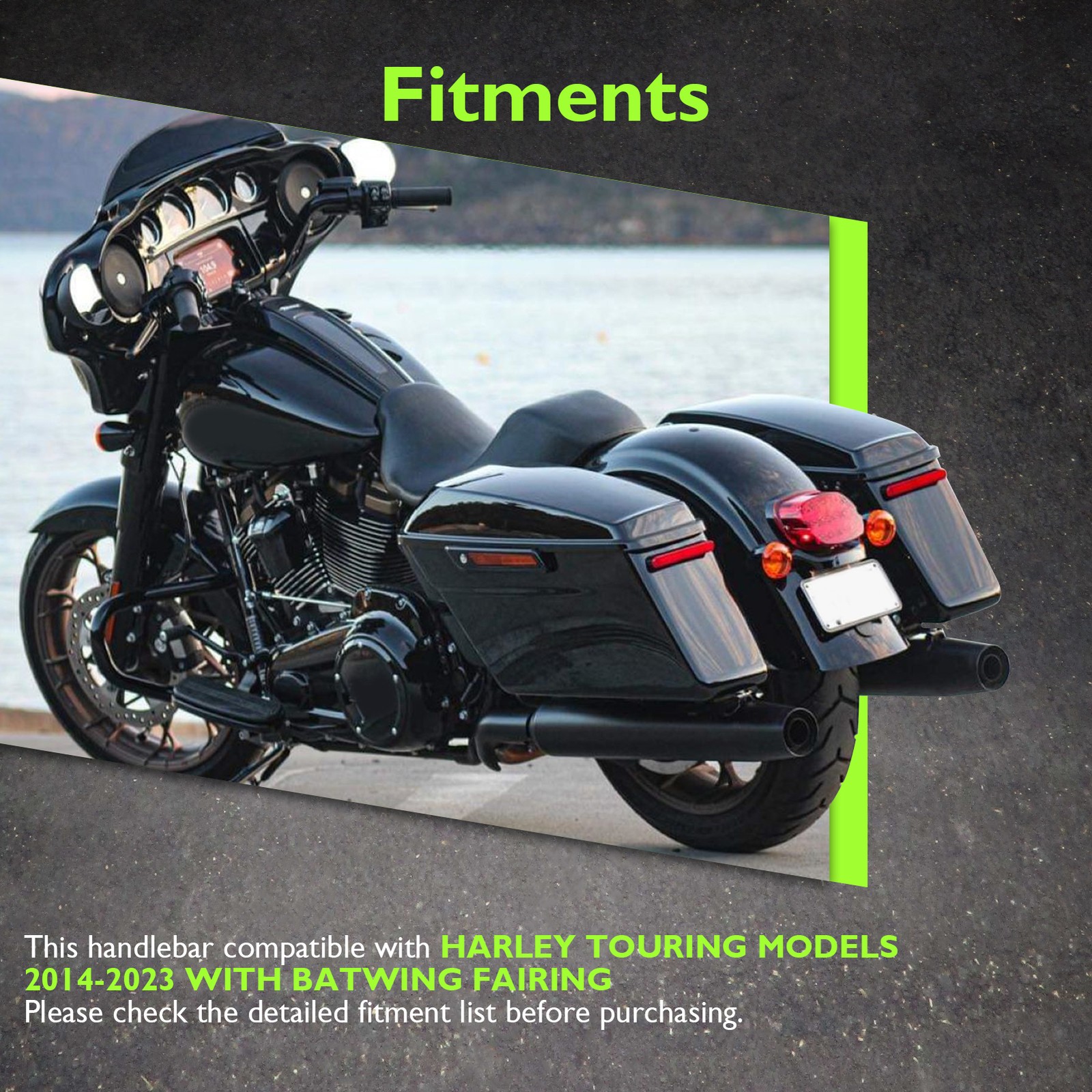 MOFUN 10″ Rise Chrome Pre-wired Bagger Bar-Sharp For Harley Electra Glide