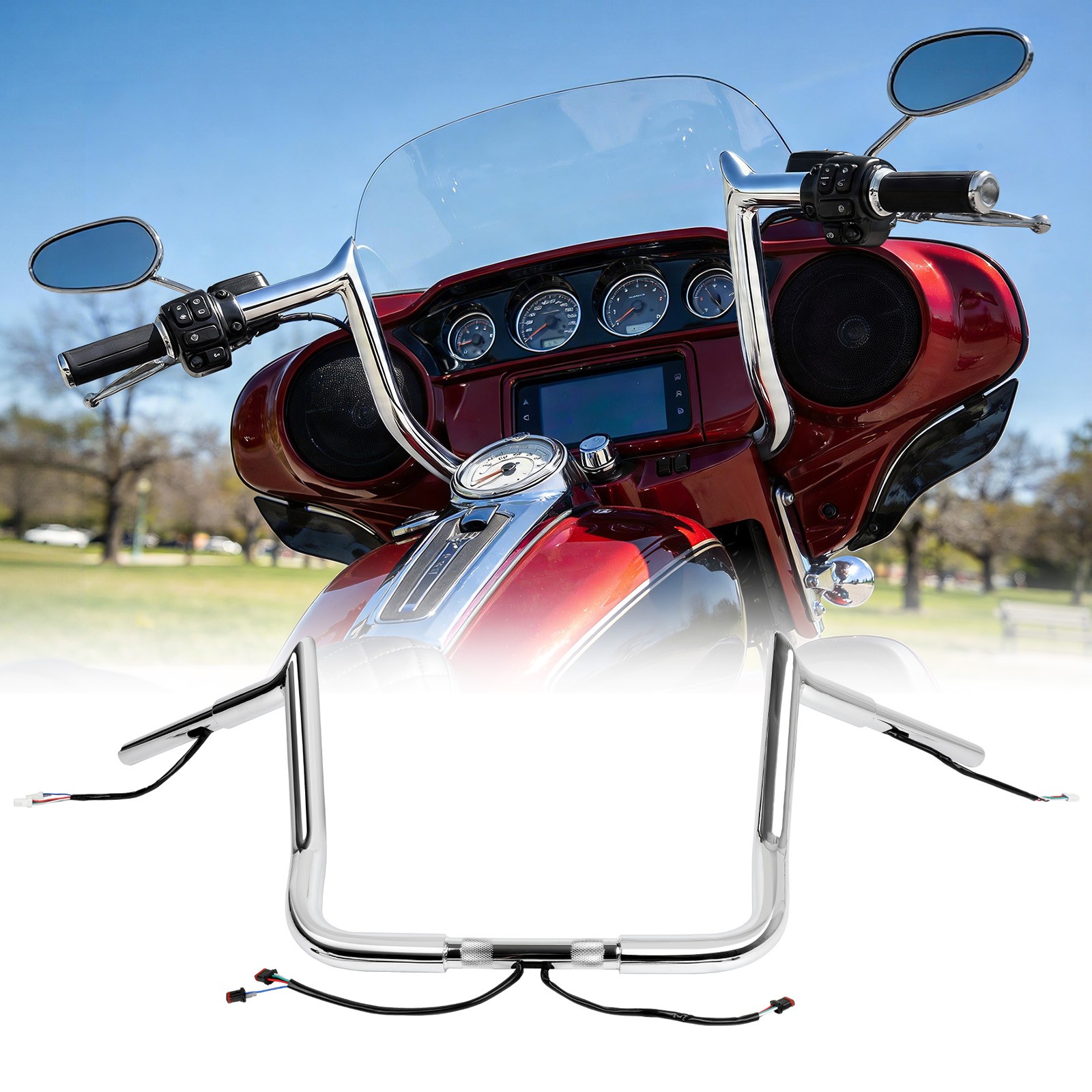 14″ 12” Meathook Pre-Wired Handlebar For Harley Ultra Limited Street Glide 14+