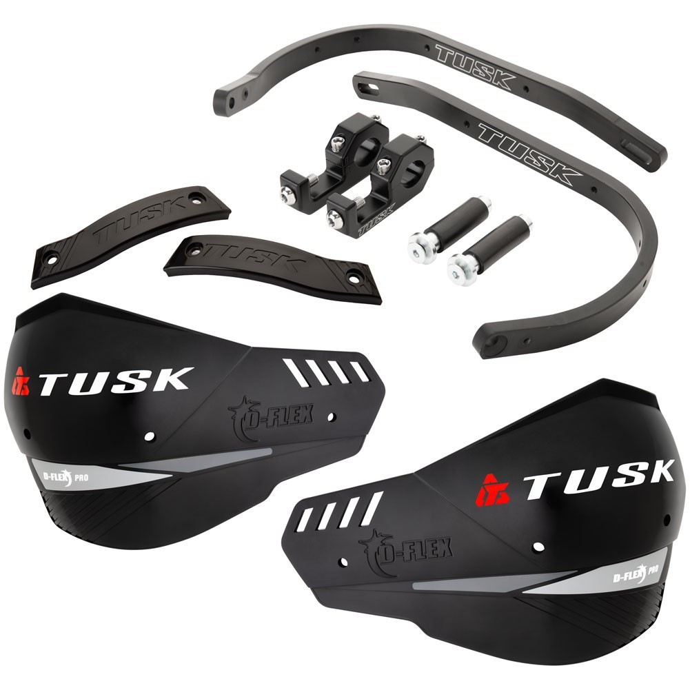 Tusk D-Flex Pro Adventure Handguard Black Bar/Black Plastics 7/8″Bars