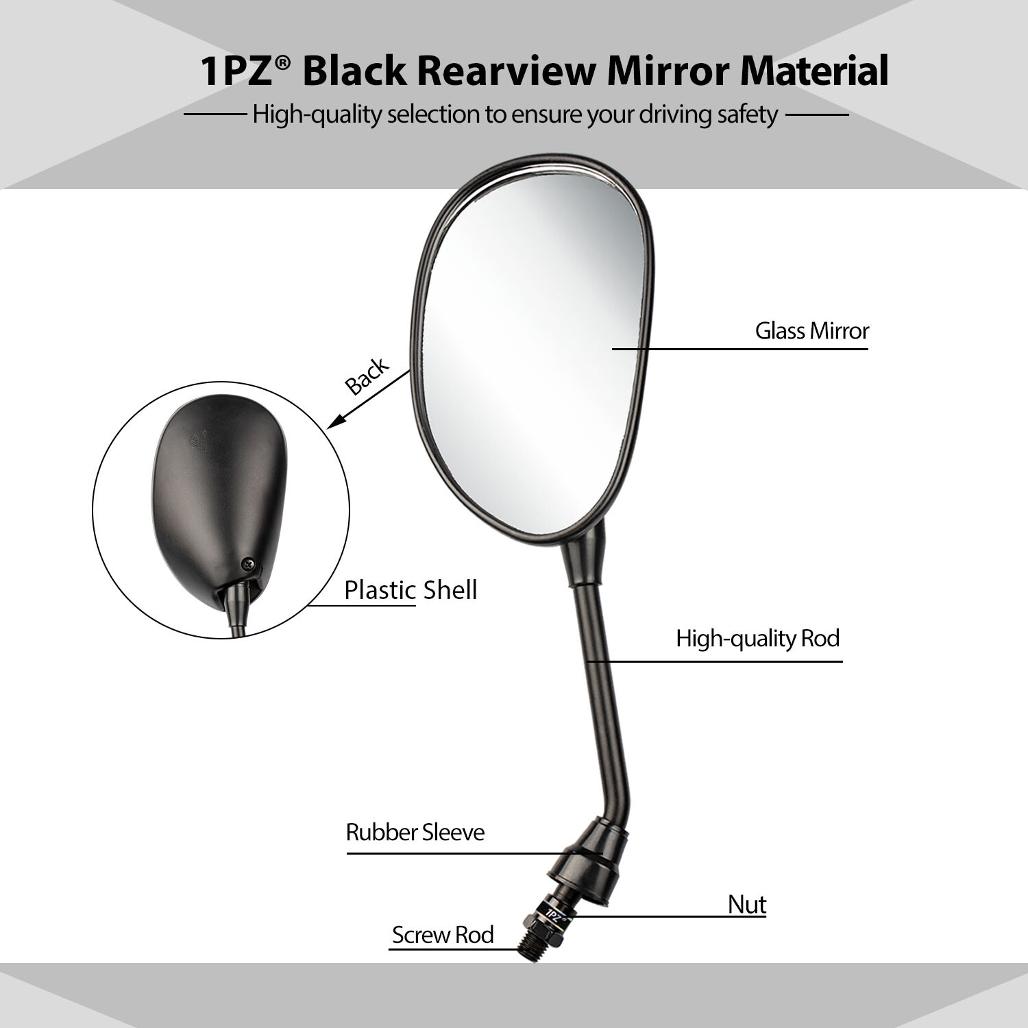 Rear View Side Mirrors For 7/8″ Handlebar Can-Am ATVs Outlander 400 500 650 800
