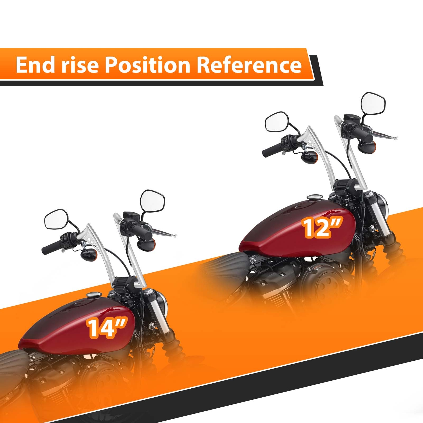 12″ 14″ Rise Pre-Wired Meathook Ape Hanger Bar Handlebar For Harley Dyna Softail