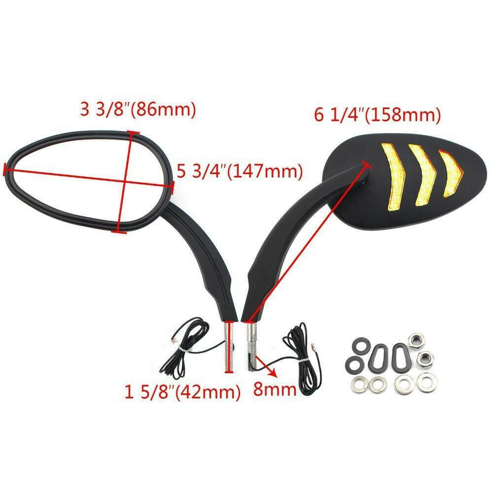 Motorcycle Black Rear View Mirror Arrow LED Turn Signal For Harley Davidson US