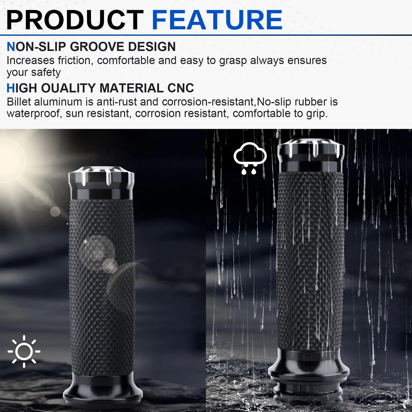 1 Inch Hand Grips 25mm Motorcycle Handlebar Grips Cable Throttle for Harley D…