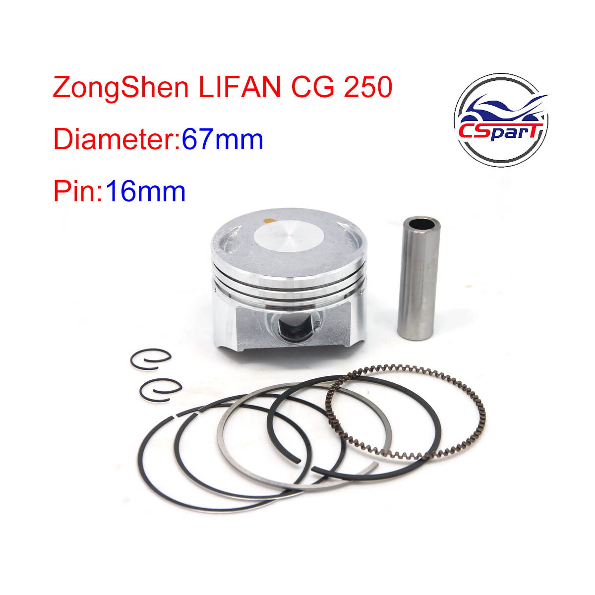 CG250 Water 67mm 16mm Lifan Zongshen Loncin CG 250CC 250 piston Gasket Kit