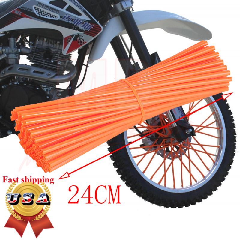 72PCS Motocross Spoke Skins Covers Wraps Wheel Rim Guard Protector for Dirt Bike
