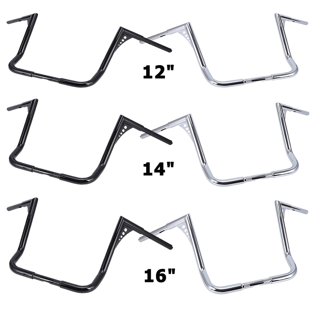 12 14 16″ 18″ Rise Ape Hanger HandleBar For Harley Touring Electra Street Glide