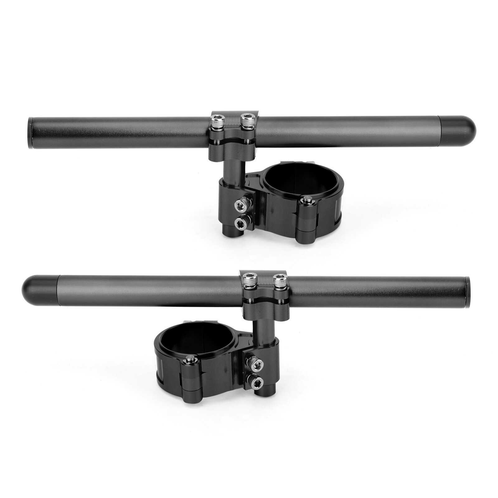 Universal Adjustable Rotatable CNC Billet Clip Ons Fork Tube Handlebar 47mm BLK