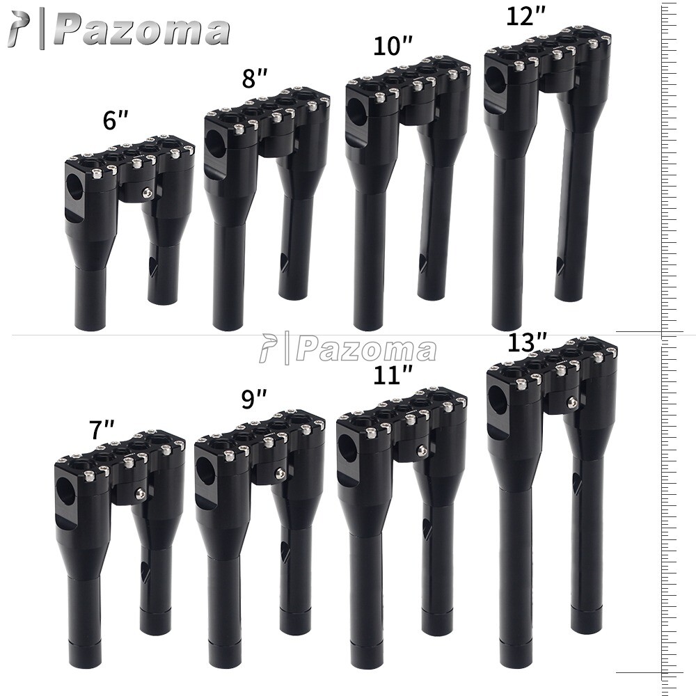 6″ 8″ 10″ 12″ Motorcycle Handlebar Rise Black for Harley Dyna 1″ Bar Club Style