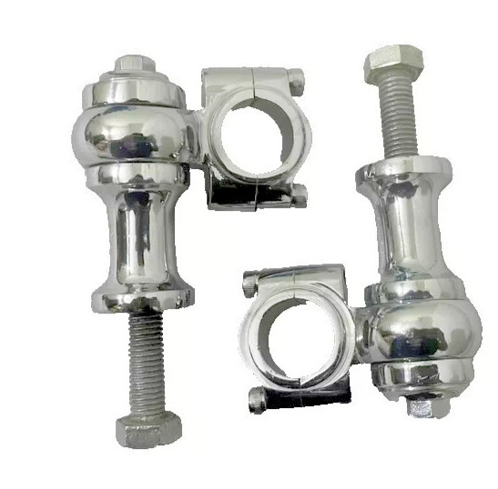 Fits Universal Motorcycle Brass Chrome 1″ Handlebar Risers Clamp (2″ Rise Approx