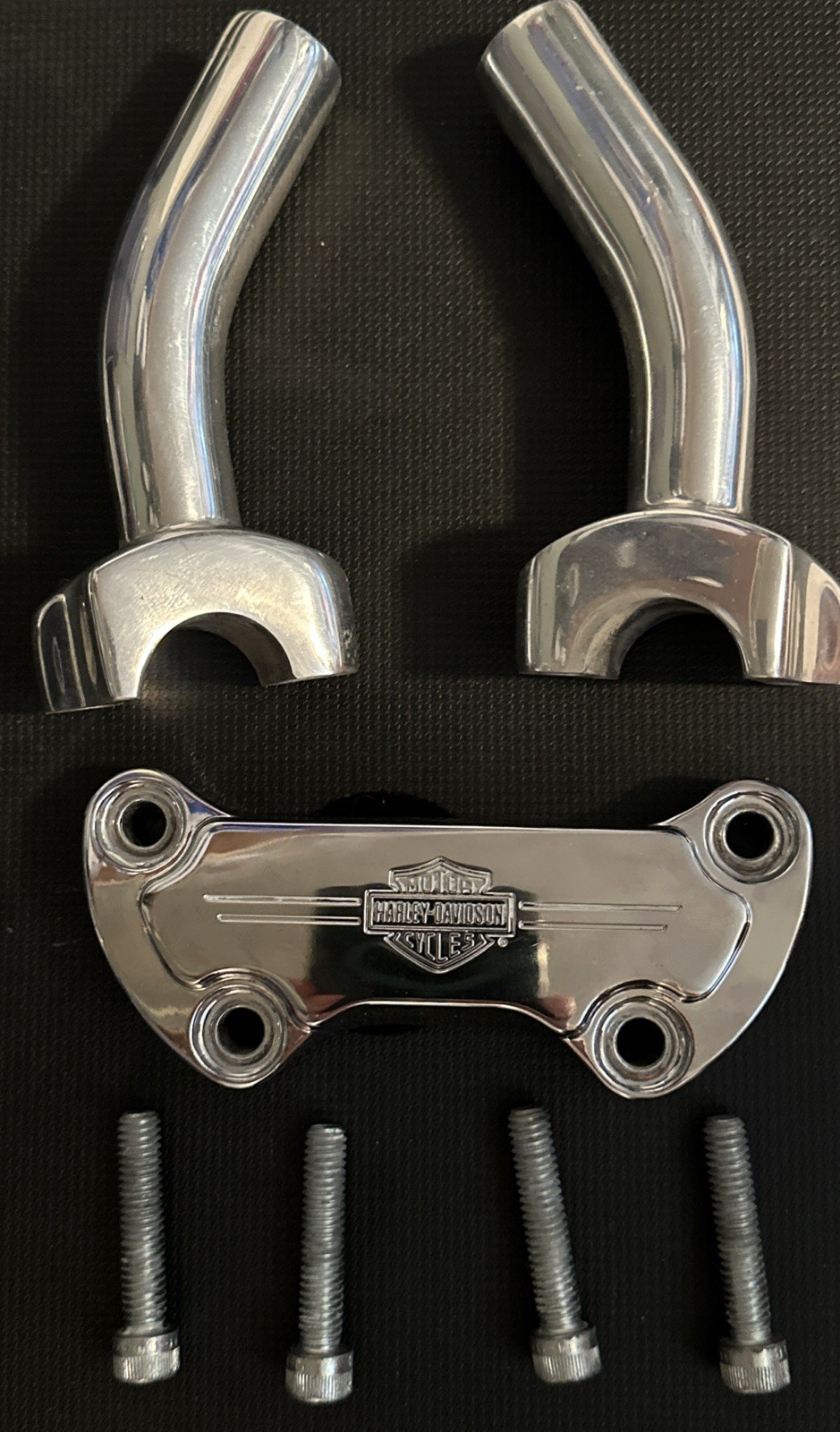 HARLEY SPORTSTER DYNA SOFTAIL 5″ HANDLEBAR RISERS W/TOP CLAMP 56568-86 56066-82A
