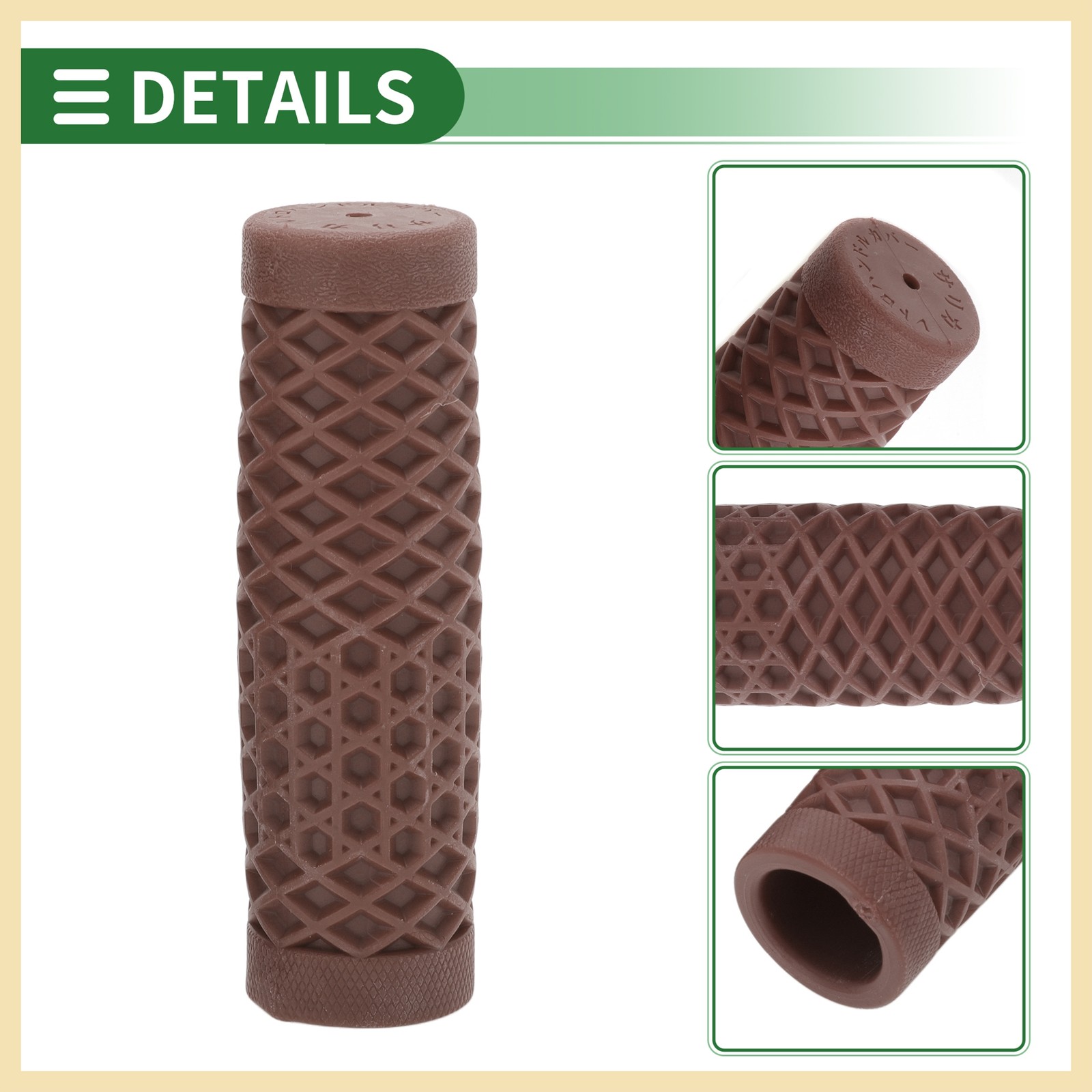 1in 25mm Motorcycle Hand Grips Cover Kit Handlebar Grips Brown