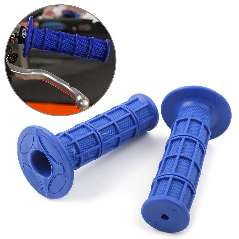 Blue Soft Rubber 7/8″ & 1″ Pro Hand Grips Throttle Handle Bar ATV MX Dirt Bike